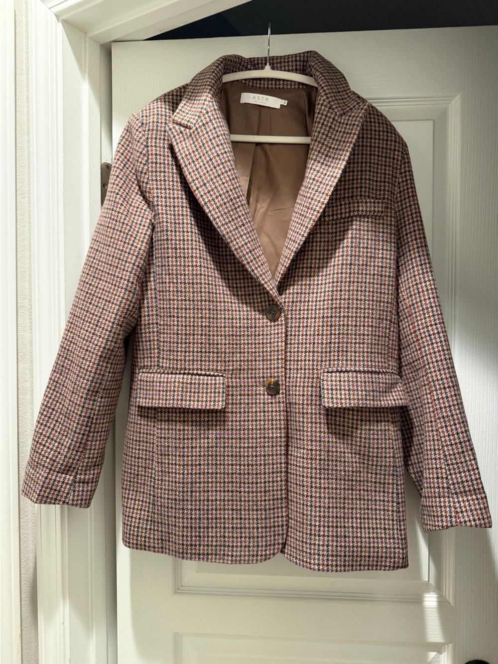 ASTR The Label Oversized Wool Houndstooth Blazer Coat M NWOT